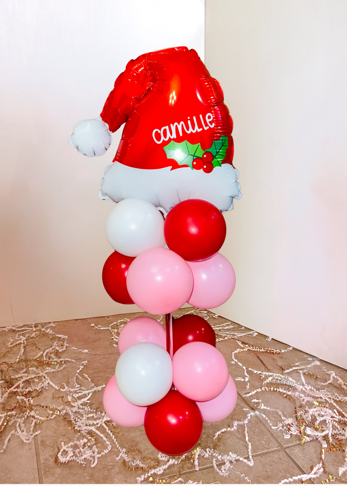 Elf Arrival Santa Hat Balloon Stand