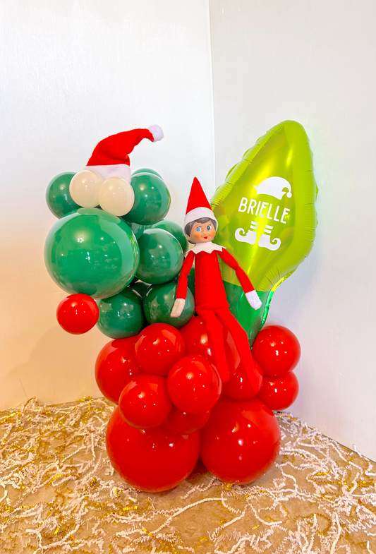 Elf Arrival Balloon Bouquet - Christmas Bead Dog