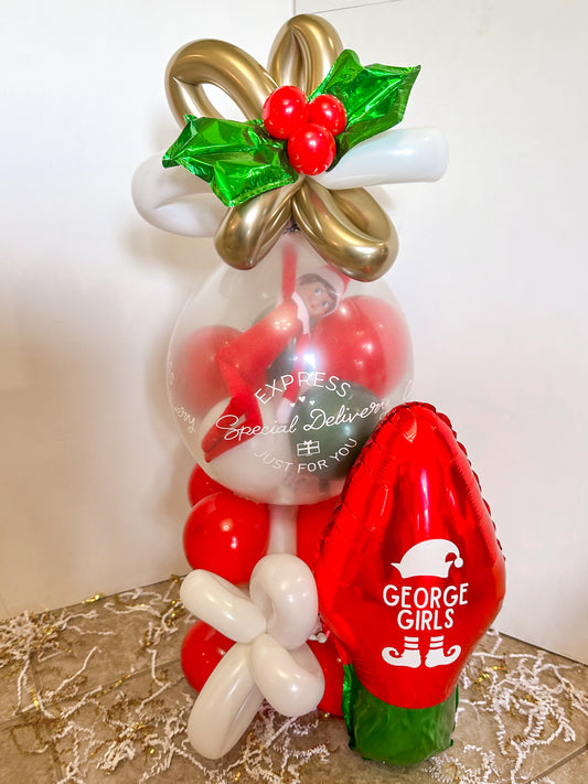 Elf Arrival Balloon Bouquet - Traditional Christmas